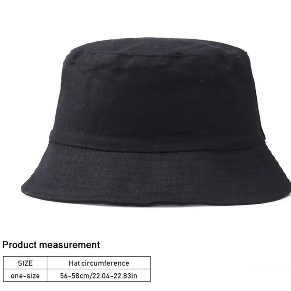 Bucket Hat Sun Hat Street Outdoors Pool Canvas Black Unisex Boutique Travel NEW